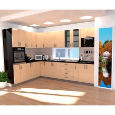 Bucatarie Zebra wenge / Fronturi PAL Cappuccino - Varianta 4